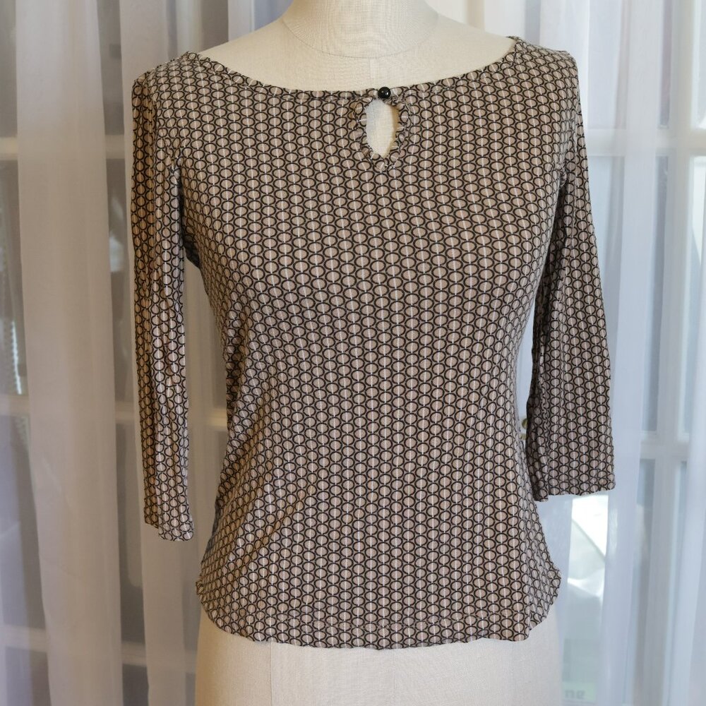 Small New York & Co Gold Shirt with Pattern